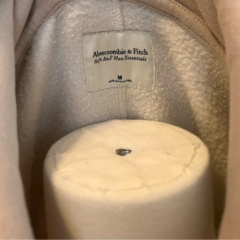 Abercrombie Soft A&F Max Essentials Grey/Beige Crop Hoodie | Medium - Picture 4 of 4